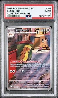 2025 Pokemon Meg En-mega Evolution 153 Gumshoos Illustration Rare PSA