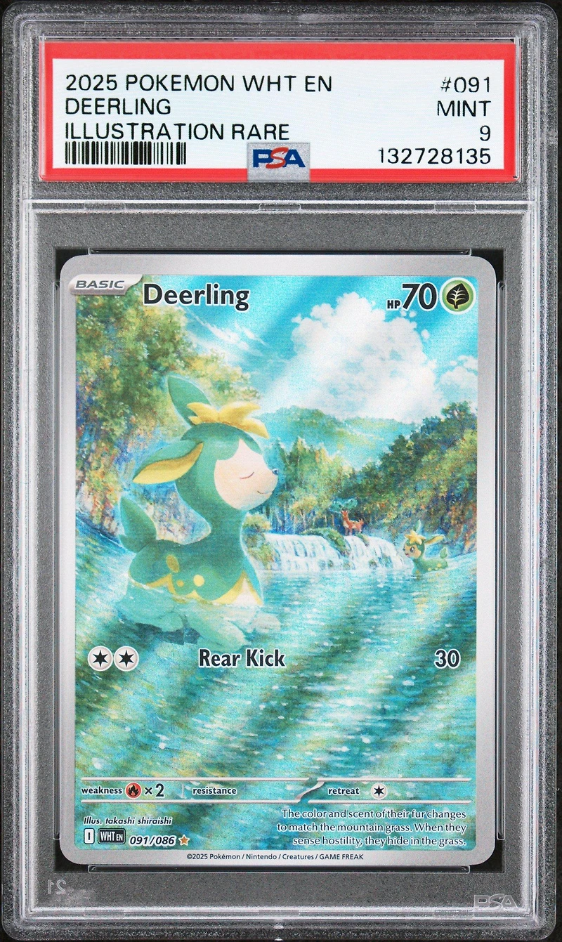 2025 Pokemon Wht En-white Flare 091 Deerling Illustration Rare PSA