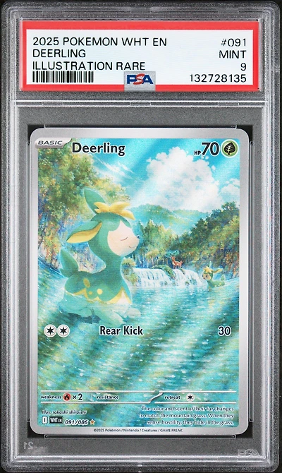 2025 Pokemon Wht En-white Flare 091 Deerling Illustration Rare PSA