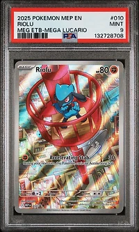 2025 Pokemon Mep En-me Black Star Promo 010 Riolu Mega Evolution Elite Trainer Box-mega Lucario PSA