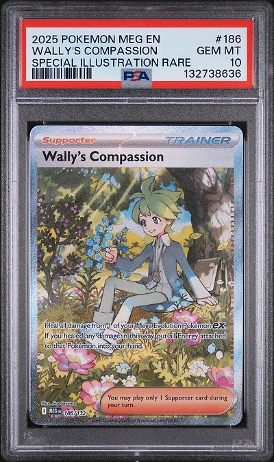2025 Pokemon Meg En-mega Evolution 186 Wally's Compassion Special Illustration Rare PSA
