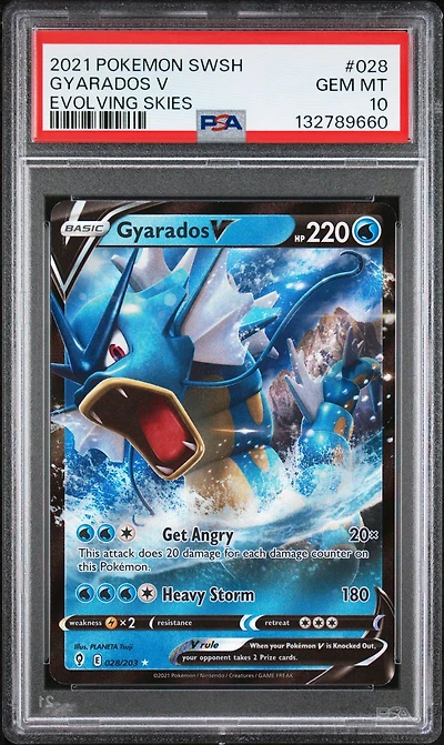 2021 Pokemon Sword & Shield Evolving Skies 028 Gyarados V PSA 10