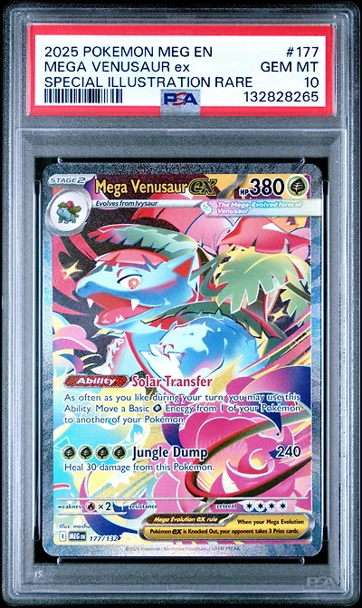 2025 Pokemon Meg En-mega Evolution 177 Mega Venusaur Ex Special Illustration Rare PSA
