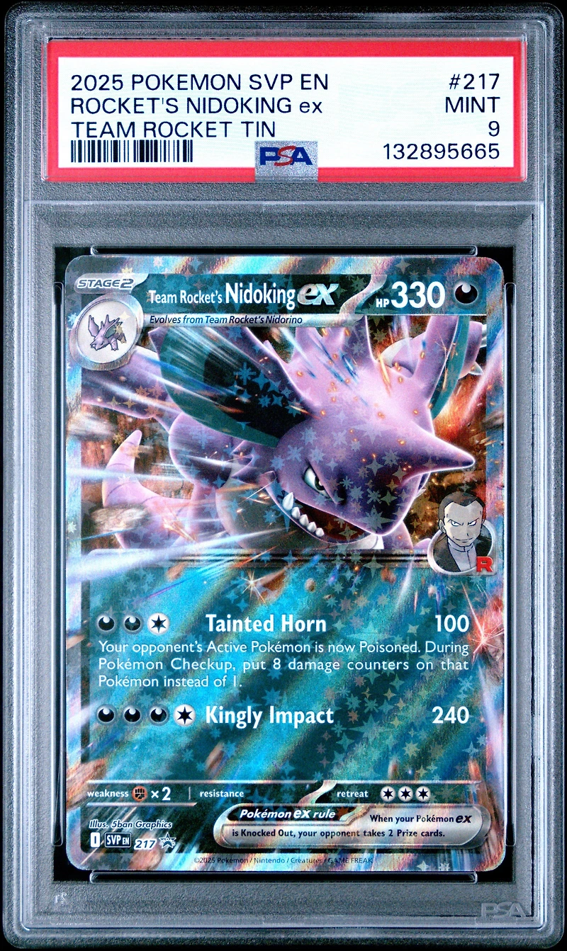 2025 Pokemon Svp En-sv Black Star Promo 217 Team Rocket's Nidoking Ex Team Rocket Tin PSA 9