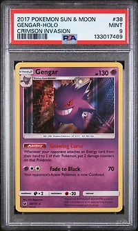2017 Pokemon Sun & Moon Crimson Invasion 38 Gengar-holo PSA 9
