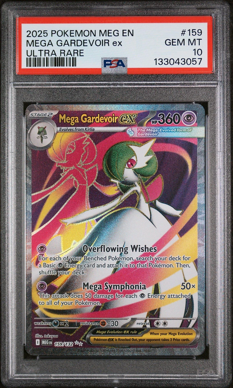 2025 Pokemon Meg En-mega Evolution 159 Mega Gardevoir Ex Ultra Rare PSA
