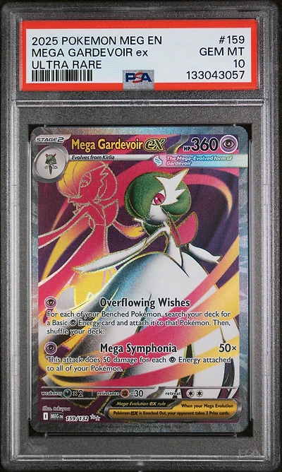 2025 Pokemon Meg En-mega Evolution 159 Mega Gardevoir Ex Ultra Rare PSA