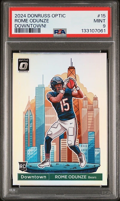 2024 Panini Donruss Optic Downtown! 15 Rome Odunze PSA 9
