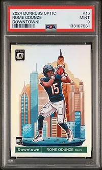 2024 Panini Donruss Optic Downtown! 15 Rome Odunze PSA 9