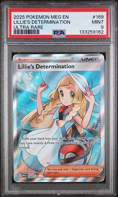 2025 Pokemon Meg En-mega Evolution 169 Lillie's Determination Ultra Rare PSA