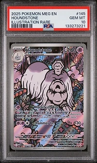 2025 Pokemon Meg En-mega Evolution 145 Houndstone Illustration Rare PSA