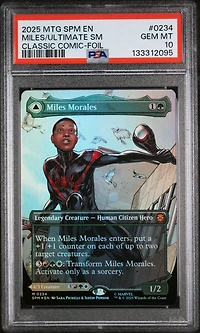 2025 Magic The Gathering Marvel's Spider-man 0234 Ultimate Spider-man/miles Morales Classic Comic Borderless-foil PSA