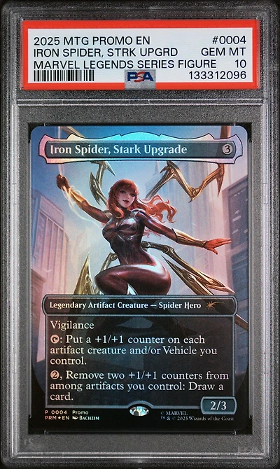 2025 Magic The Gathering Promos 0004 Iron Spider, Stark Upgrade Marvel Legends Series Figure PSA 10