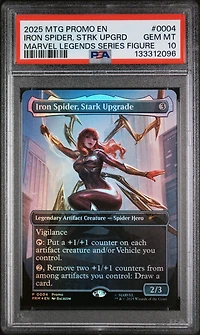 2025 Magic The Gathering Promos 0004 Iron Spider, Stark Upgrade Marvel Legends Series Figure PSA 10