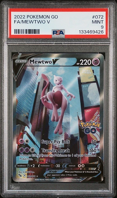 2022 Pokemon Go 072 Full Art/mewtwo V PSA