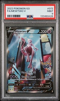 2022 Pokemon Go 072 Full Art/mewtwo V PSA