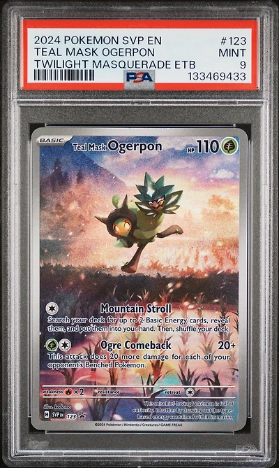 2024 Pokemon Svp En-sv Black Star Promo 123 Teal Mask Ogerpon Twilight Masquerade Elite Trainer Box PSA 9