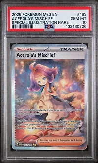 2025 Pokemon Meg En-mega Evolution 183 Acerola's Mischief Special Illustration Rare PSA