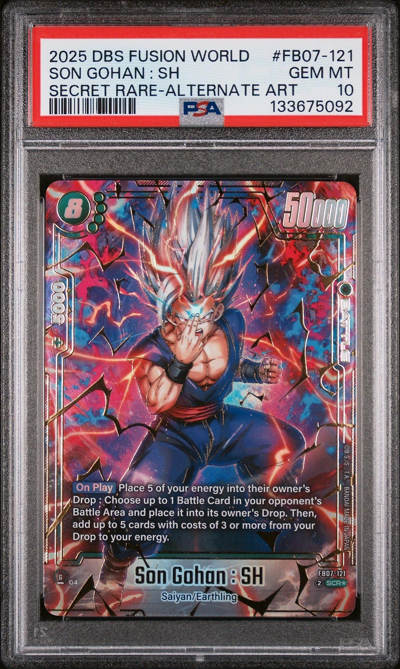2025 Dragon Ball Super Card Game Fusion World Wish For Shenron Fb07-121 Son Gohan : Sh Secret Rare-alternate Art PSA 10