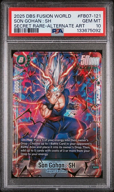 2025 Dragon Ball Super Card Game Fusion World Wish For Shenron Fb07-121 Son Gohan : Sh Secret Rare-alternate Art PSA 10