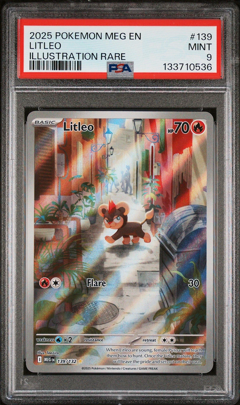 2025 Pokemon Meg En-mega Evolution 139 Litleo Illustration Rare PSA