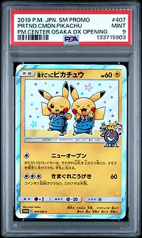 2019 Pokemon Japanese Sm Promo 407 Pretend Comedian Pikachu-holo Pokemon Center Osaka Dx Opening PSA 9