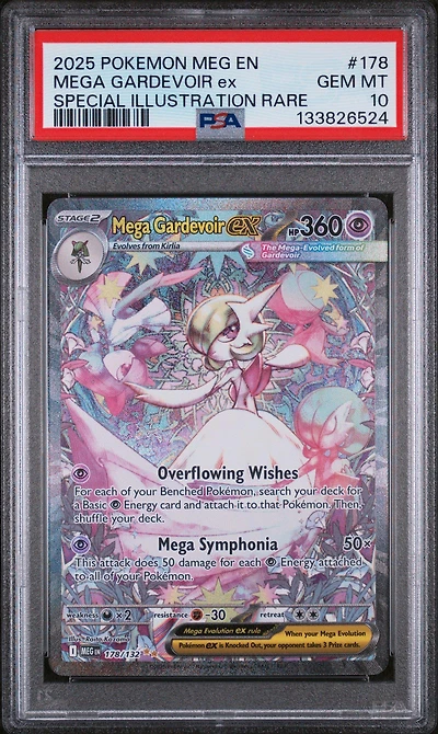 2025 Pokemon Meg En-mega Evolution 178 Mega Gardevoir Ex Special Illustration Rare PSA