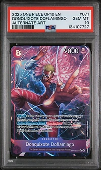 2025 One Piece Op10-royal Blood 071 Donquixote Doflamingo Alternate Art PSA 10