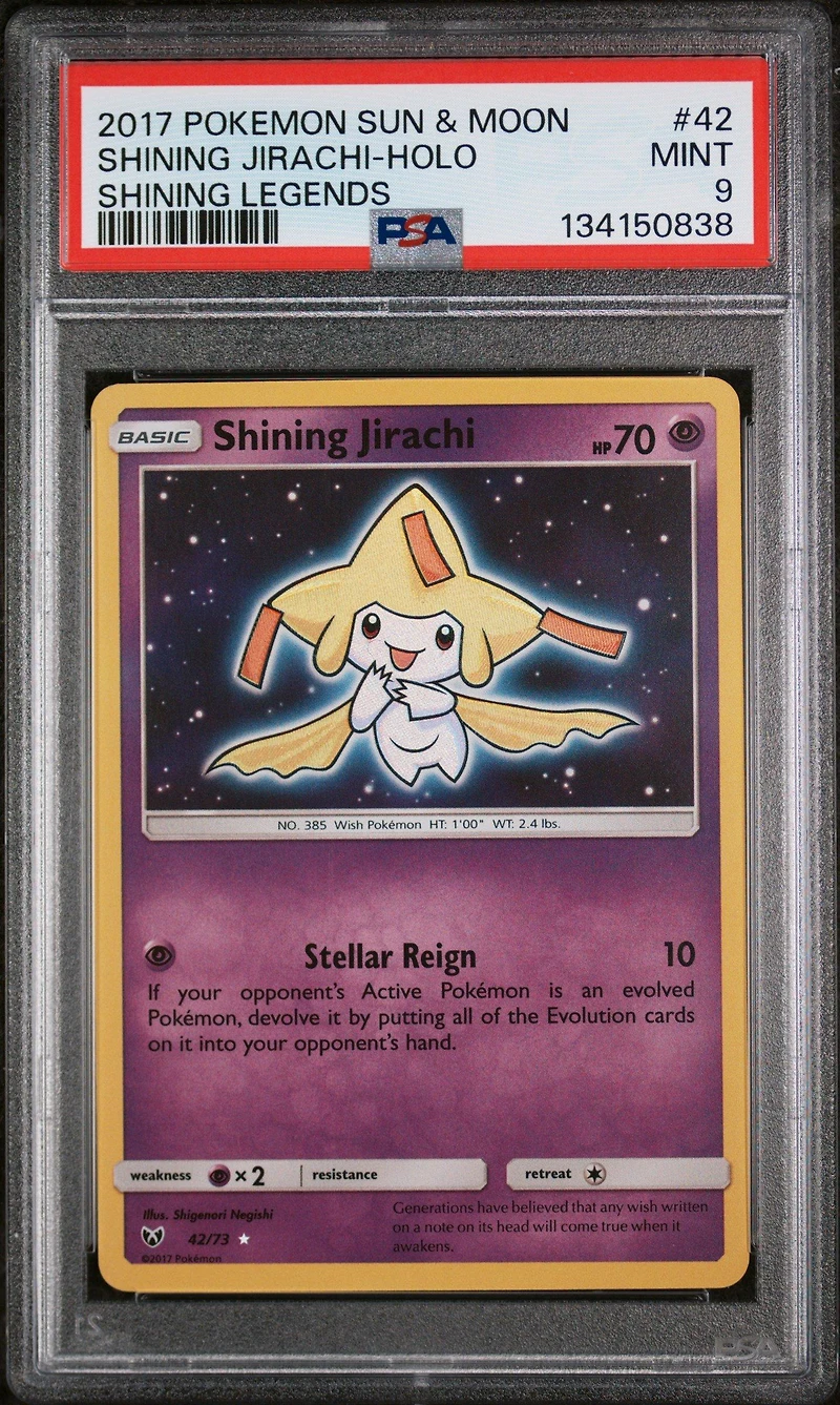 2017 Pokemon Sun & Moon Shining Legends 42 Shining Jirachi-holo PSA