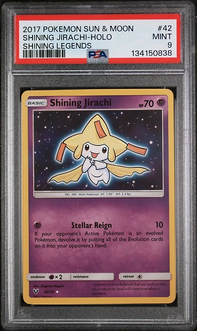 2017 Pokemon Sun & Moon Shining Legends 42 Shining Jirachi-holo PSA