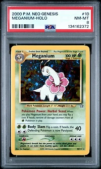 2000 Pokemon Neo Genesis 10 Meganium-holo PSA 8
