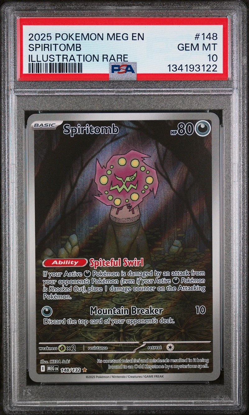 2025 Pokemon Meg En-mega Evolution 148 Spiritomb Illustration Rare PSA