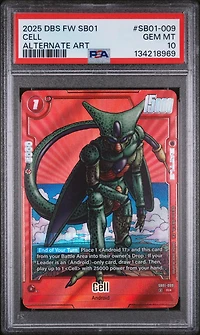 2025 Dragon Ball Super Card Game Fusion World Manga Booster 01 Sb01-009 Cell Alternate Art PSA 10