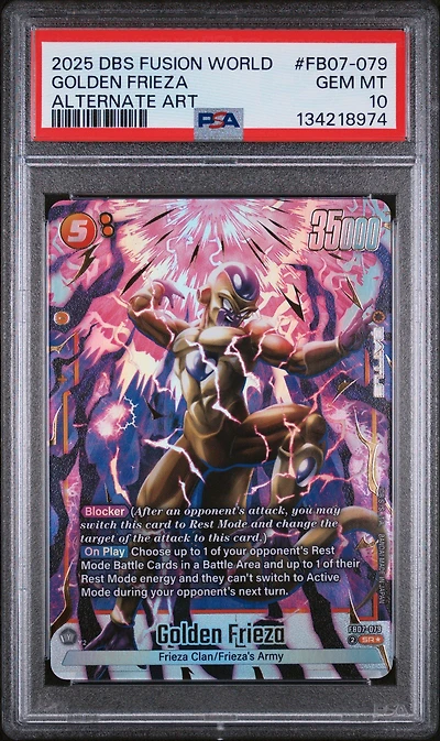 2025 Dragon Ball Super Card Game Fusion World Wish For Shenron Fb07-079 Golden Frieza Alternate Art PSA 10