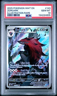 2025 Pokemon Wht En-white Flare 143 Zoroark Illustration Rare PSA