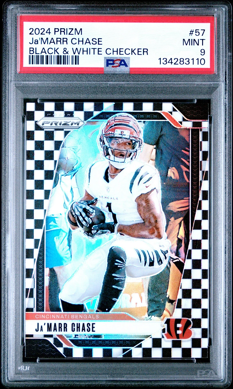 2024 Panini Prizm 57 Ja'marr Chase Black & White Checker PSA 9