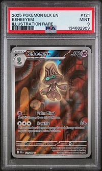 2025 Pokemon Blk En-black Bolt 121 Beheeyem Illustration Rare PSA 9