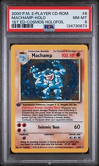 2000 Pokemon 2-player Cd-rom Starter Set 8 Machamp-holo 1st Edition Cosmos Holofoil PSA 8