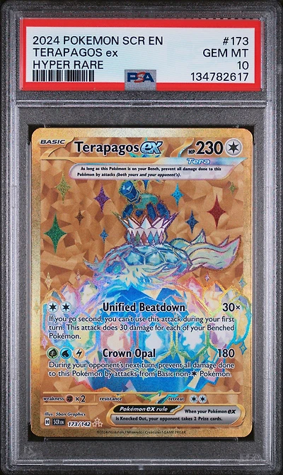 2024 Pokemon Scr En-stellar Crown 173 Terapagos Ex Hyper Rare PSA 10