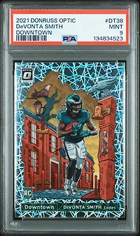 2021 Panini Donruss Optic Downtown Dt38 Devonta Smith PSA 9