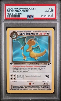 2000 Pokemon Rocket 22 Dark Dragonite 1st Edition PSA 8