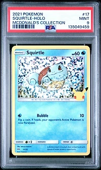 2021 Pokemon Mcdonald's Collection 17 Squirtle-holo PSA 9