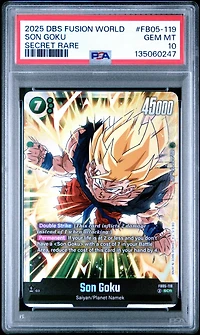 2025 Dragon Ball Super Card Game Fusion World New Adventure Fb05-119 Son Goku Secret Rare PSA 10