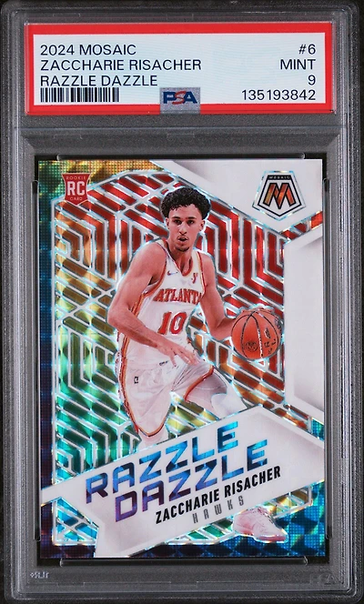 2024 Panini Mosaic Razzle Dazzle 6 Zaccharie Risacher PSA 9
