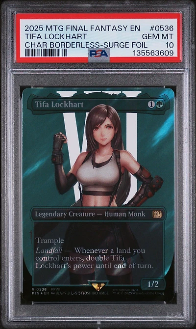 2025 Magic The Gathering Final Fantasy 0536 Tifa Lockhart Character Borderless-surge Foil PSA