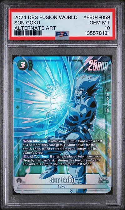 2024 Dragon Ball Super Card Game Fusion World Ultra Limit Fb04-059 Son Goku Alternate Art PSA 10