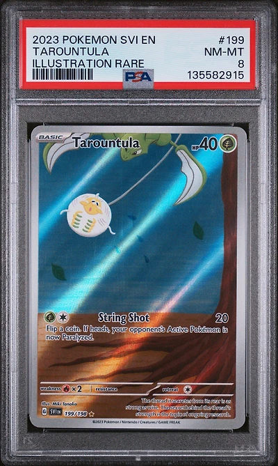 2023 Pokemon Svi En-scarlet & Violet 199 Tarountula Illustration Rare PSA 8