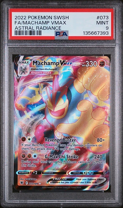 2022 Pokemon Sword & Shield Astral Radiance 073 Full Art/machamp Vmax PSA 9