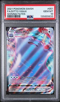 2021 Pokemon Sword & Shield Shining Fates 051 Full Art/ditto Vmax PSA 10