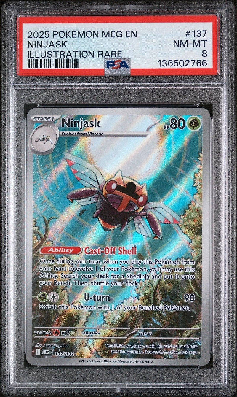2025 Pokemon Meg En-mega Evolution 137 Ninjask Illustration Rare PSA